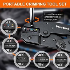 6-Piece Crimping Tool Set, Ratcheting Wire Crimper for Insulated, Heat Shrink Us