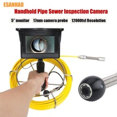 Drain Sewer Camera Pipe Inspection Camera 1200TVL 17mm IP68 50M 5inch Handheld