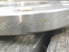 One 4&Prime; Flange 8-Hole (304 Stainless Steel) ,3-5/8&Prime; Thick, 10&Prime; OD, 4.75&Prime; ID,Cl-15