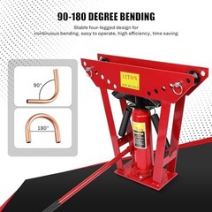 12 Ton Hydraulic Pipe Bender with 6 Dies for Steel Iron Metal Tubing