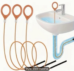 2 Pack 32&rdquo; Drain Snake Hair Clog Remover Tool Sink Tub Shower Drain Cleaner