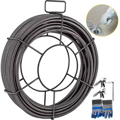 Drain Cleaning Cable 100 Ft. X 1/2 In. Solid Core Cable Sewer Cable Drain Auger