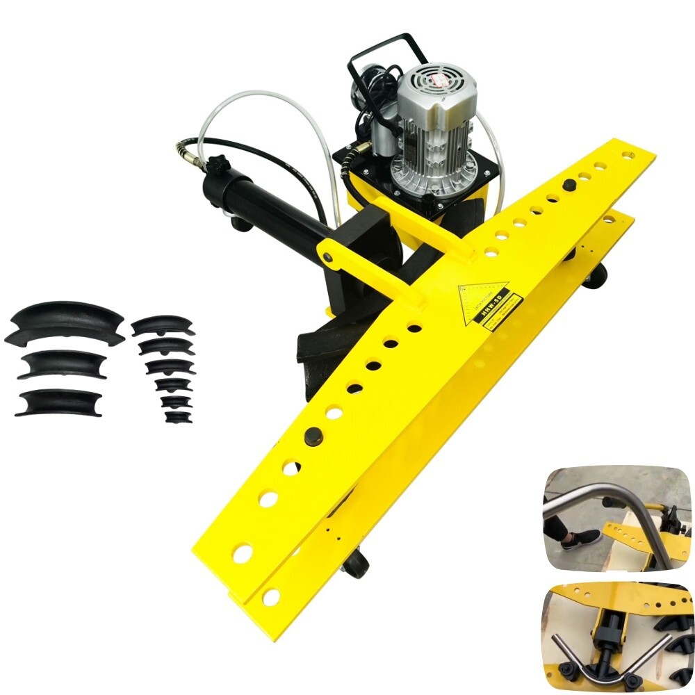 110V Hydraulic 0.87-4.5&Prime; Round Metal Pipe Bender 90&deg; Tube Bending Machine Folder