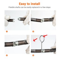 45&prime; x 5/8&Prime; Sectional Pipe Drain Cleaning Cable Snake Model S75 fits RIDGID &reg; C8