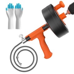 35ft Drain Snake Auger Tool, Heavy Duty Plumbing Clog Remover with Drill Adapter