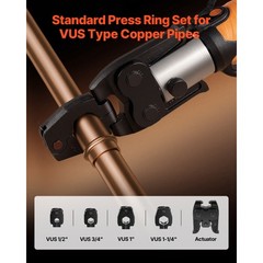 Uimoso 5PCS ProPress Kit with 4 Press Rings (1/2&Prime; to 1-1/4&Prime;) & R8 Actuator
