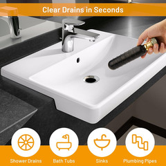 3 Pcs Drain Cleaning Bladder Kit, Rubber Drain Cleaner Bladder Unclogger Tool