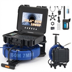10.1 in. Self-Leveling Sewer Inspection Camera Locator Wheels Handle 165ft/50m