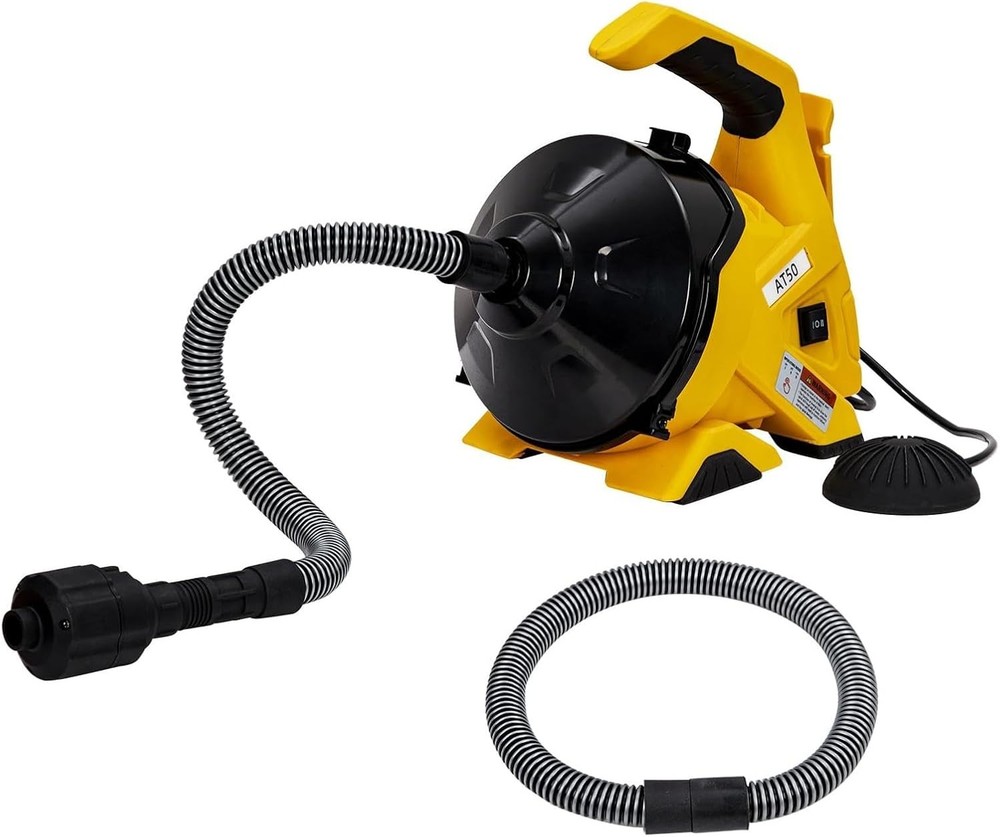 Drain Cleaner Machine 30Ft x 3/10In Auto-feed Electric Drain Auger Sewer Pipe