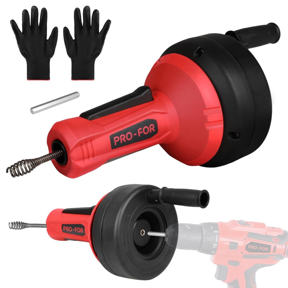 -FOR Drain Auger, 16.4FT Plumbing Snake Drain Clog , Manual & Drill Powered D&hellip;