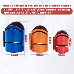Pipe Cutting Guide Kit 3Pcs &ndash; Steel, 45&deg;/90&deg;/22.5&deg;/Saddle Cuts, Sizes 1-7/8&Prime; to