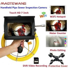 7&Prime; Touch LCD Handheld Industrial Pipe Sewer Inspection WIFI Video Camera DVR 10M
