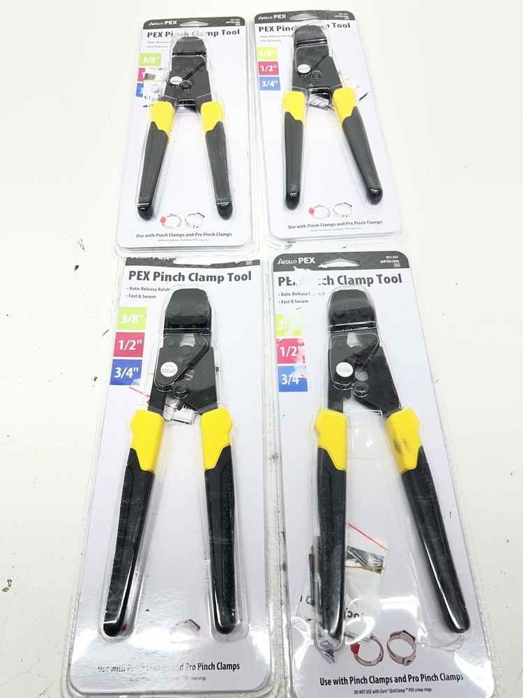 LOT OF 4 Apollo 3/8 in.,1/2 in./3/4 in.PEXB Quick-Cinch Clamp Tool