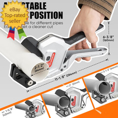 PVC Pipe Cutter, 3-Gear Adjustable Cut up to 2-1/2&rdquo;, Ratchet Pipe Cutter Tool He