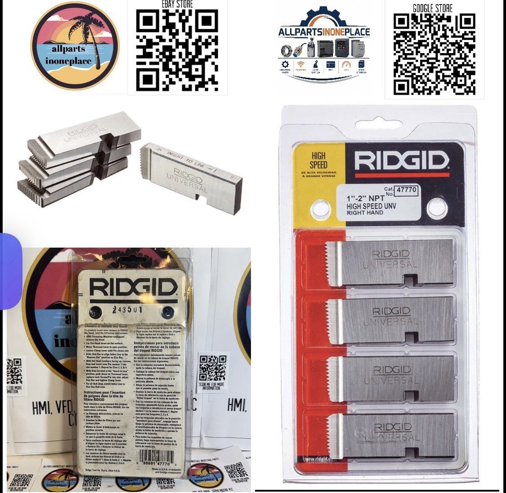 Ridgid 47770 1&Prime; &ndash; 2&Prime; &ndash; 11 1/2 NPT Universal Dies High Speed RH