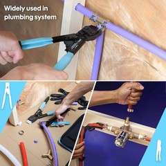 SHALL Pex Crimping Clamp Cinch Tool and Pipe Hose Cutter, Pipe Fitting Crimper T