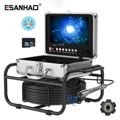 512HZ Drain Sewer Camera Pipe Inspection Camera Self-leveling DVR 16GB 9&rdquo; 50M