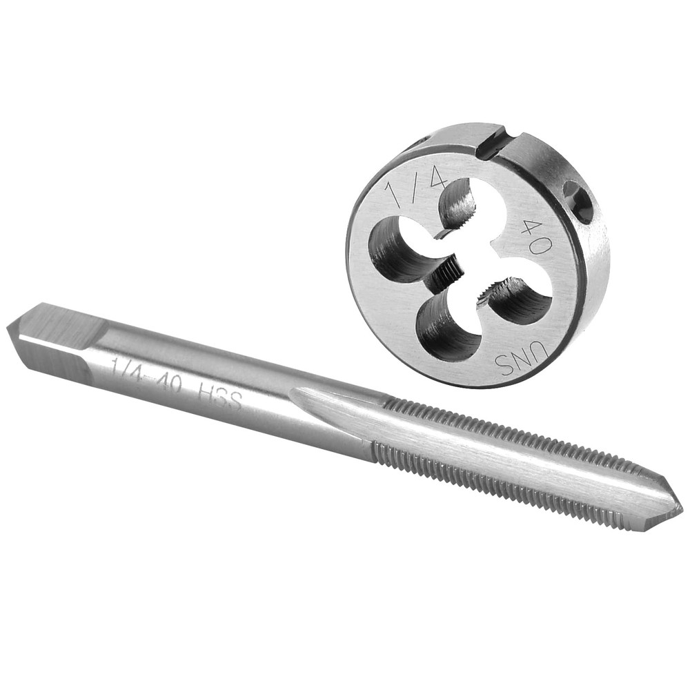 1/4&Prime;40 UNS HSS Right Hand Machine Thread Tap and Round Die Set Repair Tool