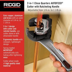 Versatile Ridgid 32573 Automatic Feed Cutter for Tight Spaces, 1/4&Prime; to 1-1/8&Prime;
