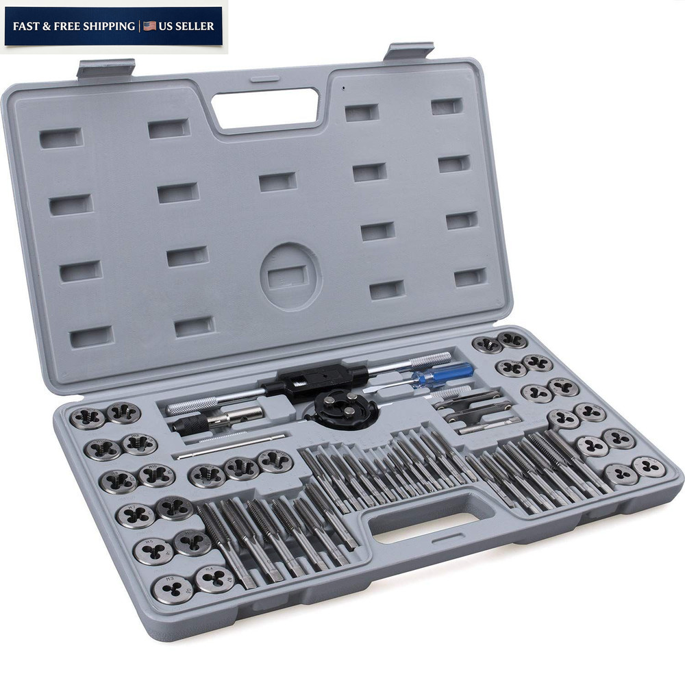 60-Pc Master Tap and Die Set &ndash; Include SAE Inch Size #4 to 1/2&rdquo; Metric&hellip;