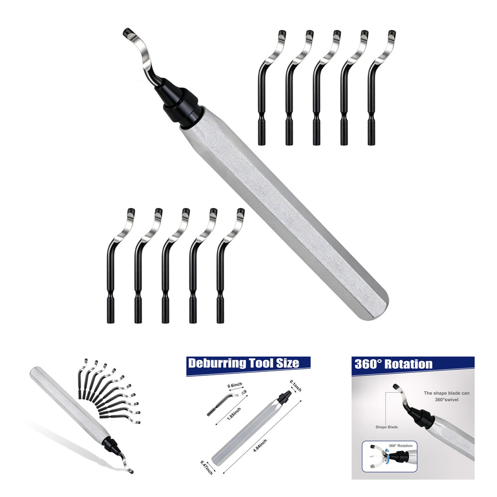 Deburring Tool High Speed Steel Blades 11 pcs for Metal Resin PVC Pipes Edge