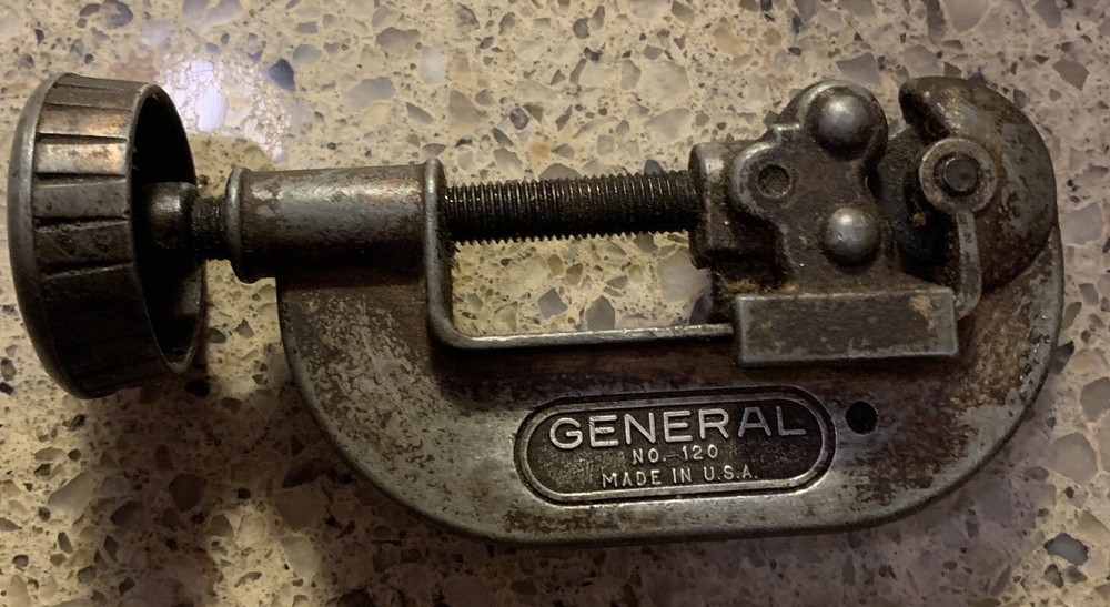 Vintage General Tools No. 120 Tubing & Conduit Pipe Cutter MADE IN USA.