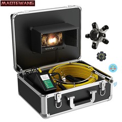 7&Prime; HD 50M Sewer Pipe Inspection Camera with 512HZ Transmitte Auto Self Leveling