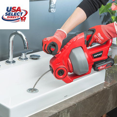 20V Cordless Electric Drain Auger 25Ft Auto-Feed Drain Snake with Battery