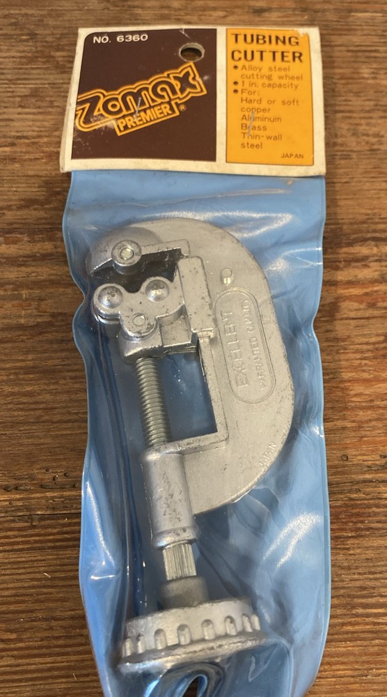 New Vintage Zomax Premier Tubing Cutter 1 in Capacity Japan No 6360