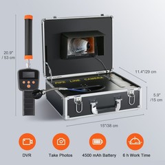 Sewer Camera with 512Hz Locator, 131ft/40m, 7in 480p DVR