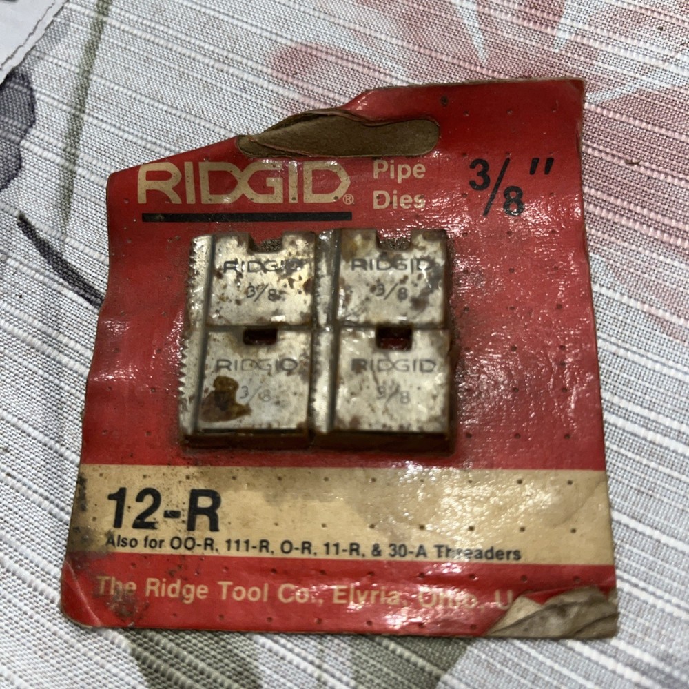 RIDGID 3/8&Prime; NPT Pipe Threading Dies 12R FITS OO-R, 111-R, O-R, 11-R, 30-A