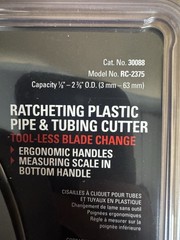 RIDGID RC-2375 Ratcheting Plastic Pipe & Tubing Cutter 30088 1/8-2-3/8 Sealed