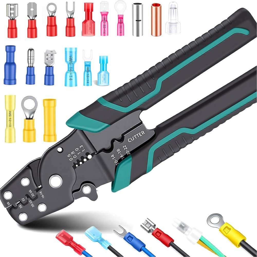 Multifunctional Wire Crimper, Stripper, and Cutter for Insulated/Bare Connectors