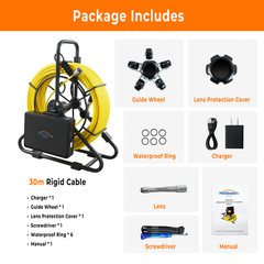 Sewer Camera 100ft/30m Borescopes Plumbing 4.3&Prime; HD Color Screen