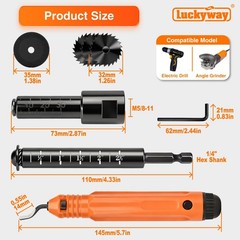 Luckyway Inside Pipe Cutter for Drill and Angel Grinder, Including Diamond Grit