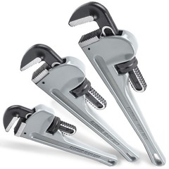 3 Pcs Aluminum Pipe Wrench Set Heavy Duty Plumbing Hand Tools 10 14 18 In