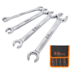 4 PCS Flare Nut Wrench Set SAE Brake Line 1/4 5/16 3/8 7/16 1/2 9/16 Inch