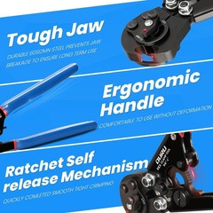 2-in-1 PEX Crimping Tool with Cutter & Clamp Kit 3/8-1&Prime;, Stainless Steel Clamps