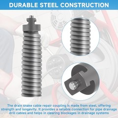 91042 Cable Repair Coupling Suitable for RIDGID Drain Cleaner Fittings, 1/2-I&hellip;