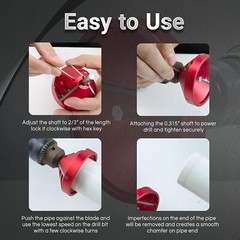 2 in 1 PVC Deburring Tool for PVC, CPVC, ABS, PP, PE Pipe with OD 0.75&Prime; to 3.5&Prime;