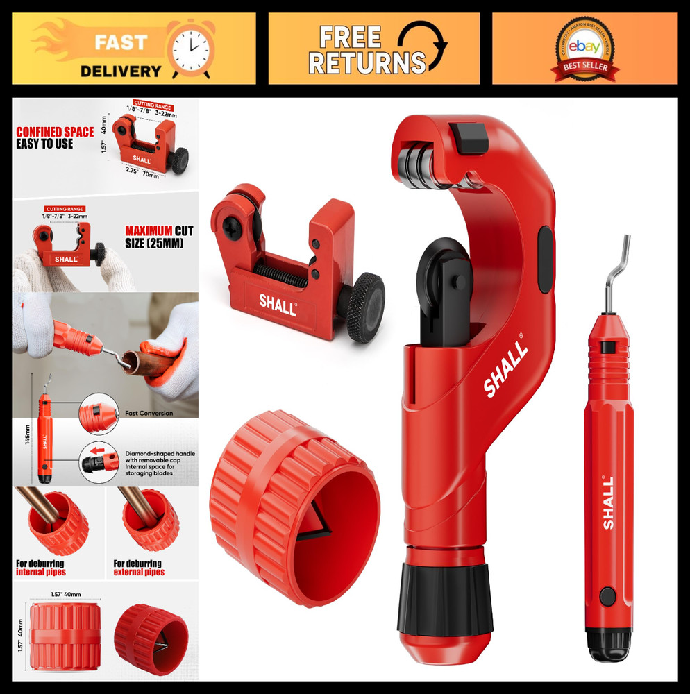 Heavy Duty 4-Piece Tubing Cutter Set for Copper, PVC, Aluminum & Stainless Steel